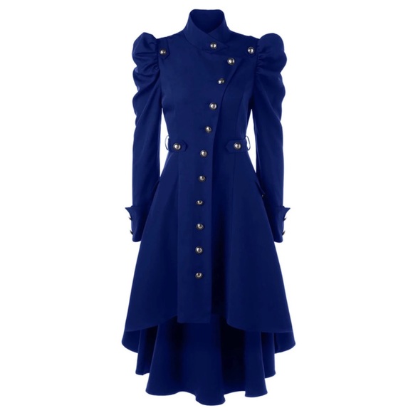 Dresses & Skirts - Military Button Asymmetrical High Low Dress